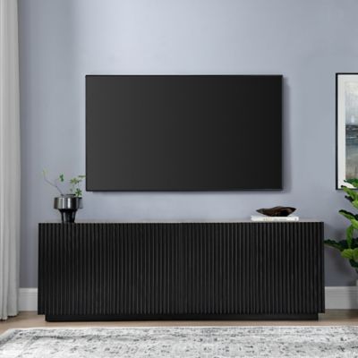 Hudson&Canal Tyler Rectangular Fluted TV Stand for TV's up to 78 in.