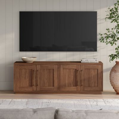 Hudson&Canal Tillman Rectangular TV Stand for TV's up to 75 in., Satin Walnut