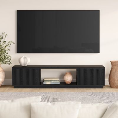 Hudson&Canal Dorian Rectangular Fluted TV Stand for TV's up to 78 in.