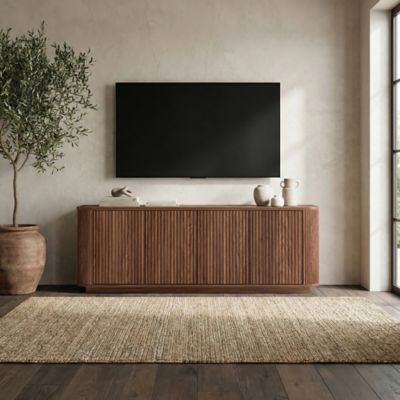 Hudson&Canal Canton Rectangular TV Stand for TV's up to 75 in., Satin Walnut