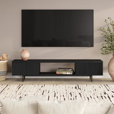 Hudson&Canal Lucien Rectangular Fluted TV Stand for TV's up to 78 in.