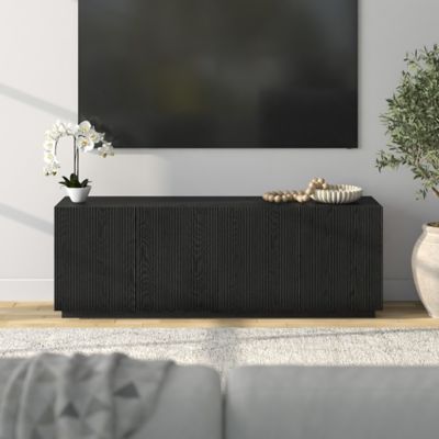 Hudson&Canal Halifax Rectangular Fluted TV Stand for TV's up to 75 in.