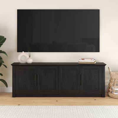 Hudson&Canal Thornwell Rectangular TV Stand for TV's up to 78 in., Black Grain