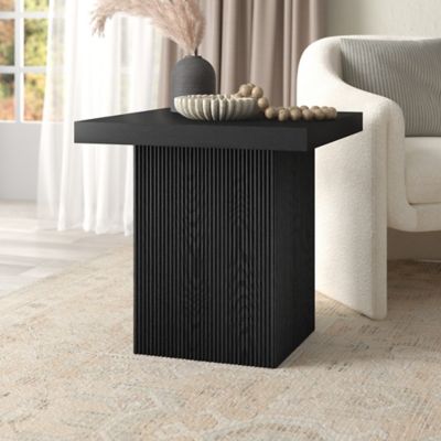 Hudson&Canal Torren 22 in. Wide Square Fluted Side Table