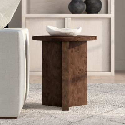Hudson&Canal Anders 20 in. Wide Burled Side Table