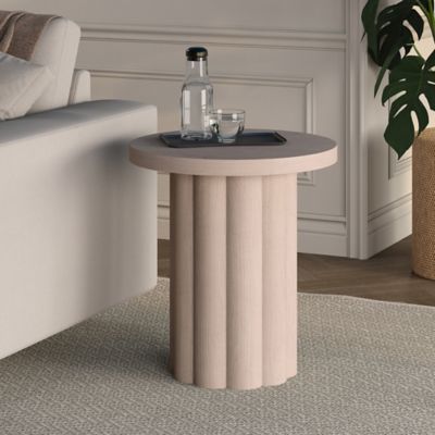 Hudson&Canal Olie 20 in. Wide Round Fluted Side Table, 20 x 20 x 22in ...