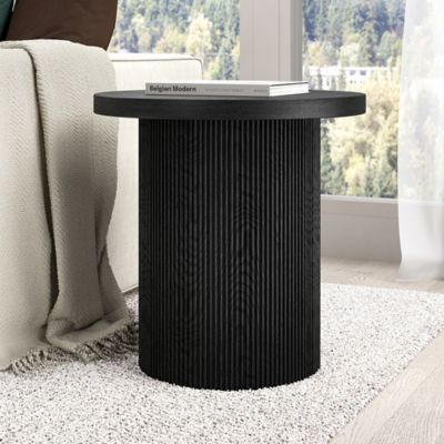 Hudson&Canal Isa 22 in. Wide Round Fluted Side Table