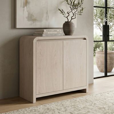 Hudson&Canal Caitlin 32 in. Wide Rectangular Accent Cabinet in Alder White