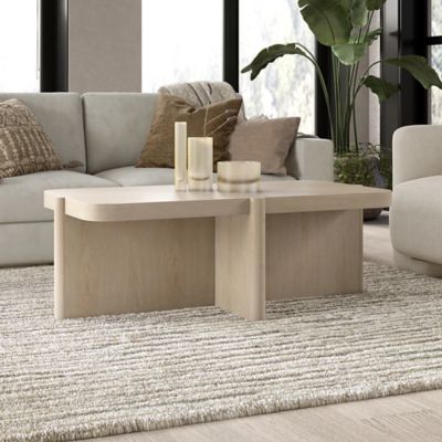 Hudson&Canal Laguna 45 in. Wide Rectangular Coffee Table, 24 x 15in ...