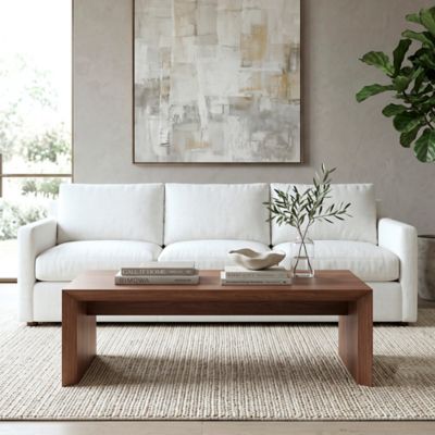 Hudson&Canal Oswin 48 in. Wide Rectangular Coffee Table, Satin Walnut