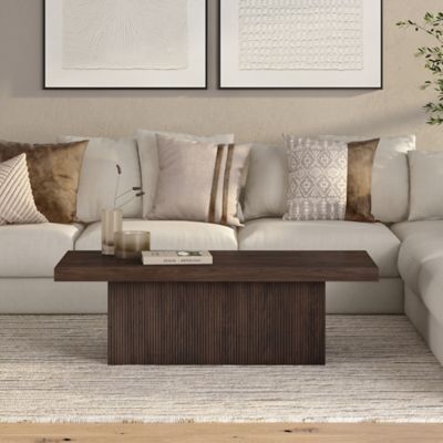 Hudson&Canal Torren 48 in. Wide Rectangular Fluted Coffee Table
