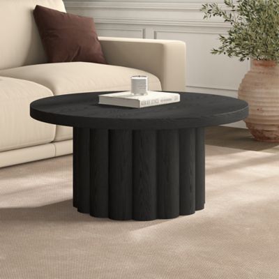 Hudson&Canal Olie 32 in. Wide Round Fluted Coffee Table