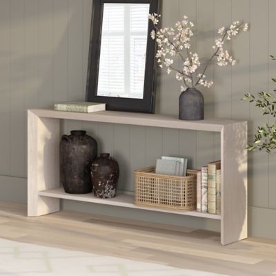 Hudson&Canal Osman 64 in. Wide Rectangular Console Table, Alder White