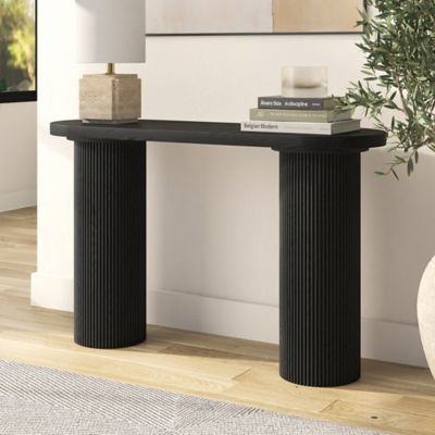 Hudson&Canal Isa 55 in. Wide Oval Fluted Console Table