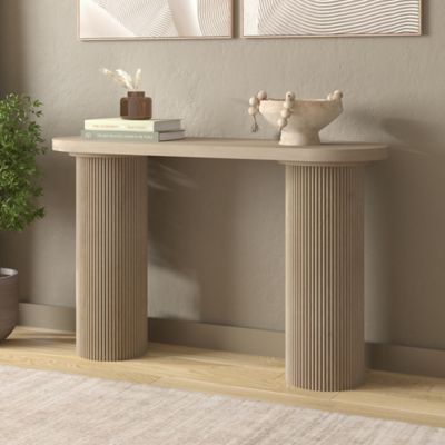 Hudson&Canal Isa 55 in. Wide Oval Fluted Console Table
