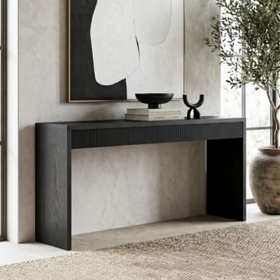 Hudson&Canal Lawrence 64 in. Wide Rectangular Fluted Console Table