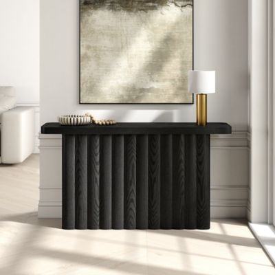 Hudson&Canal Olie 55 in. Wide Rectangular Fluted Console Table