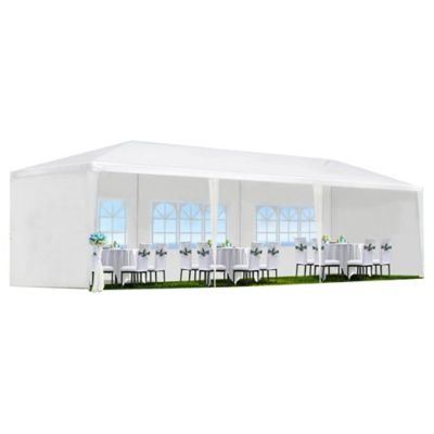 Modern Muse 10 x 30ft. Wedding Party Canopy Tent Outdoor Gazebo with 5 Removable Sidewalls