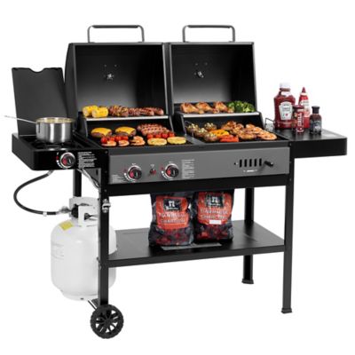 Royal Gourmet Charcoal Grill Combo with Side Burner & Side Shelf, 34,000 BTU, 823 sq. in. Cooking Area