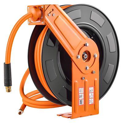 Trustmade 1/2 in. x 50ft Retractable Air Hose Reel, Hybrid 300PSI Auto Rewind Steel Single Arm, 1/2 in. NPT Wall/Ceiling Mount