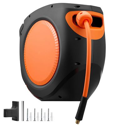 Trustmade Retractable 3/8 in. x 80 ft. Hybrid Enc. Reel, 300PSI, AutoRewind, 6.6 ft. Lead, 180 deg. Swivel, Ceil/Wall Mount