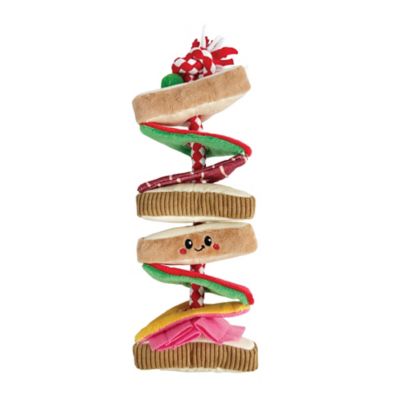 Best Furry Friends Club Sandwich Plush Dog Toy with Rope