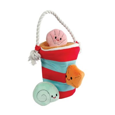 Best Furry Friends Interactive Hide & Seek Beach Bucket Plush Squeaky Dog Toy