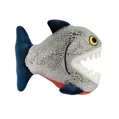 Best Furry Friends Interactive Fish Plush Squeaky Dog Toy with Treat Pocket