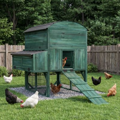 Veikous 4 x 4ft. Wood Chicken Coop with Metal Roof, 5-8 Chicken Capacity