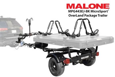 Malone MS Overland Trailer Package, 2 Folding J's, 1 Double Hitch, 1 Ebike Rack, Tent not Included