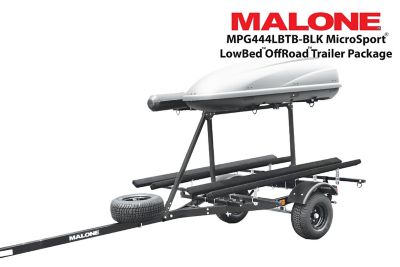 Malone MS OffRoad LowBed 2 Kayak Trailer Package, 2nd Tier, 2 Sets Bunks, Cargo Box, Rod Tube, Spare Tire