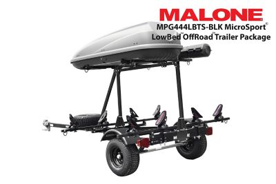 Malone MS OffRoad LowBed 2 Kayak Trailer Package, 2nd Tier, Carriers, Cargo Box, Rod Tube, Spare Tire