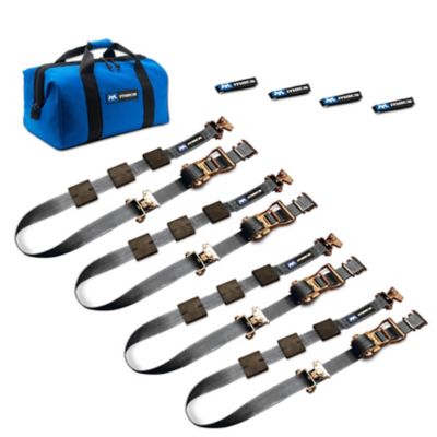 Mac's Custom Tie-Downs 2 in. x 10 ft. Tire Block Strap Pack with E-Track Ends, Black