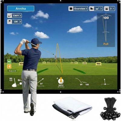 Teamson Select 9 x 7ft. Golf Simulator Impact Screen, 2-Layer HD Hitting Screen, 14 Grommets