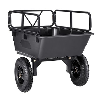 Trustmade Dump Trailer 500 lb. 10 cu. ft. Tow Behind Plastic Garden ATV Trailer Cart
