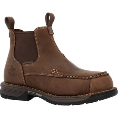 Georgia Boot Men's Athens 360 Moc-Toe Chelsea Waterproof Nano Composite Toe Work Boot