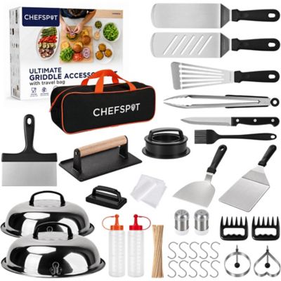 CHEFSPOT 233 pc. Griddle Accessories Kit, Stainless Steel Flat Top Grill Tool Set with Carry Bag
