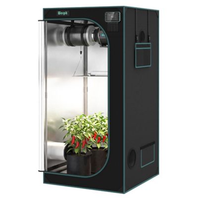 Werph 3 x 3 x 6ft. Reflective Indoor Grow Tent, 1680D Oxford Mylar Plant Greenhouse with Viewing Window