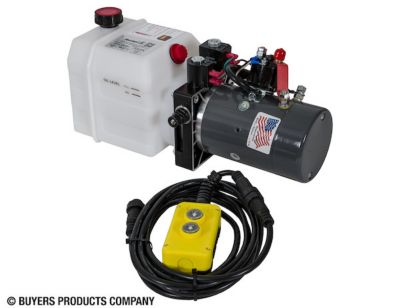 Buyers Products Snow Plow Hydraulic Assembly, 4-Way DC Power Unit