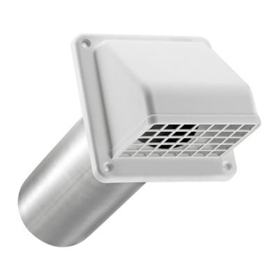Lambro 4 in. Plastic Wall Exhaust Hood Dryer Vent with Damper ...