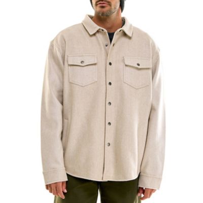 Hallstatt Men's Snap Front Lined Wool Like Fabric Shirt Jacket