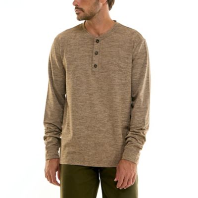 Hallstatt Workwear Men's Brushed Soft Poly Spandex Cross Dye Long Sleeve Henley