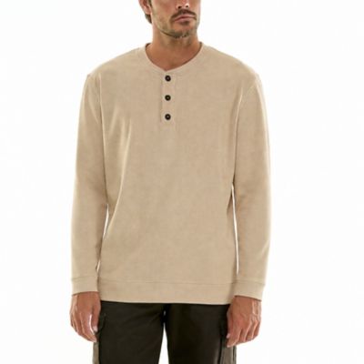 Hallstatt Workwear Men's Poly Spandex Rib Fleece Long Sleeve Henley