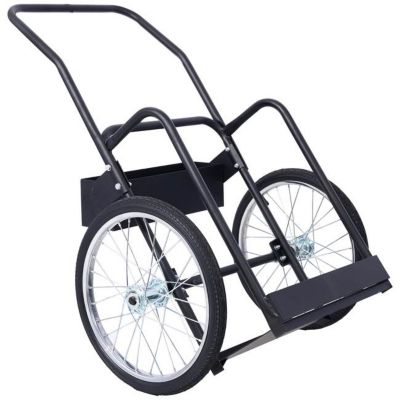 TMB Large Dual Oxygen Tank Dolly, 20 in. Wheels, Black