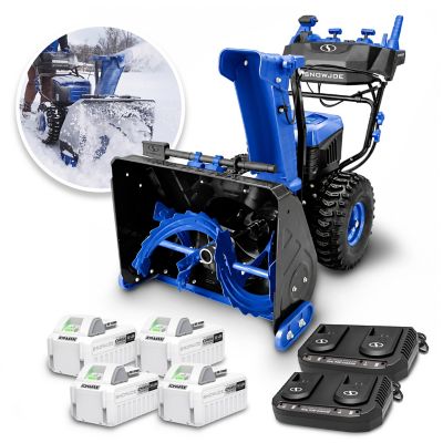 Snow Joe 96 V 24 in. Dual Stage, Self-Drive, Snow Blower, Kit with 4 x 24 V 12Ah Batteries