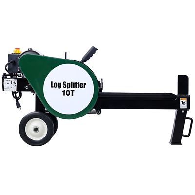 Trustmade Double Flywheel Electric Log Splitter, Portable 10 Ton Horizontal 2 hp 16 Amps Firewood Splitting Machine