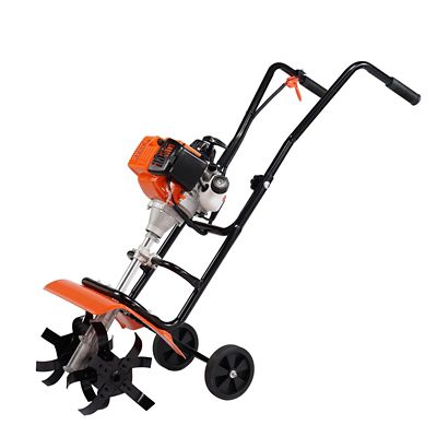 Trustmade Tiller Cultivator, 31CC 4-Stroke Garden Cultivator, 4 Steel Adjustable Front Tines for Lawn/Garden/Field Cultivation