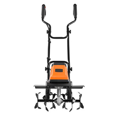 Trustmade Corded Electric Tiller, 18 in. Tilling Width, 15 Amps Heavy-Duty Rototiller, Steel Tines & Foldable Handle, Lawn/Yard