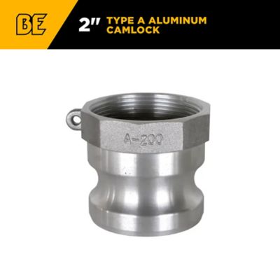 BE Power Equipment 2 in. Aluminum Camlock Female Coupler for Pump Hoses