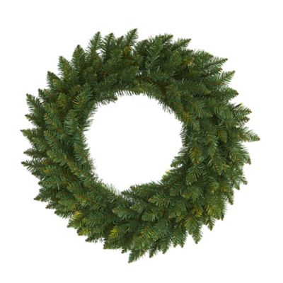 Nearly Natural 24 in. Artificial Green Pine Christmas Wreath